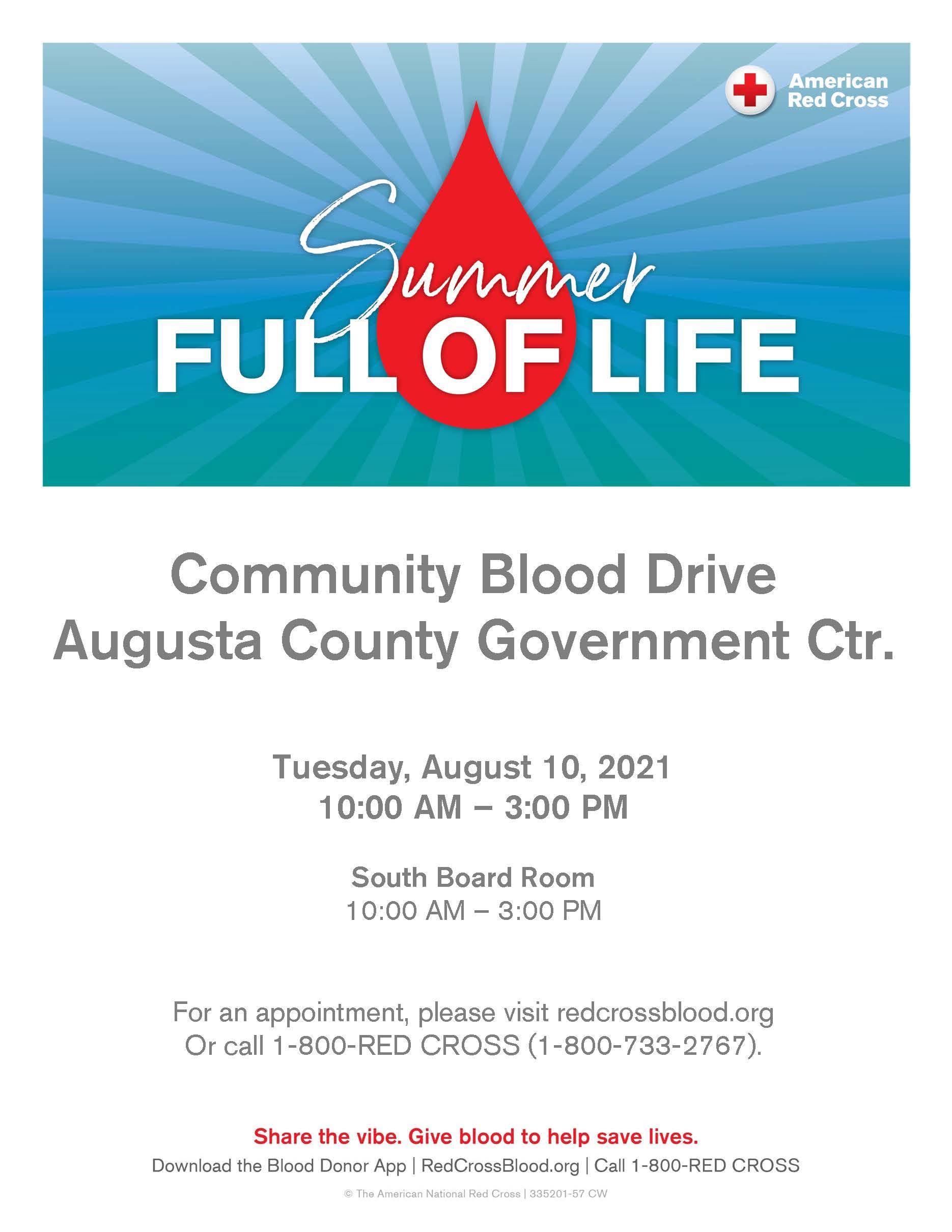 blood drive flyer Aug 10 2021