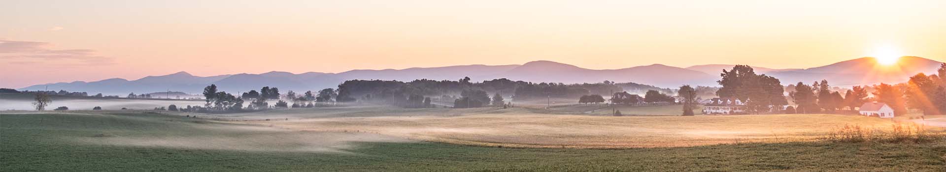 county farm at sunset