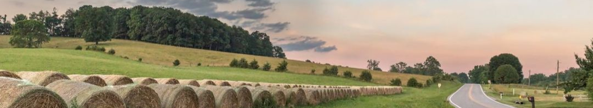 full width banner haybales