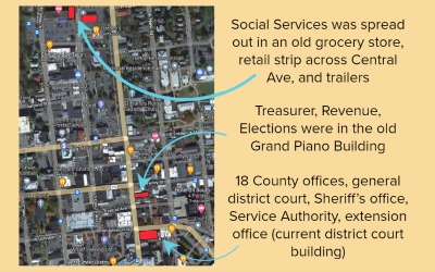 map of county in downtown Staunton (circa 1988)