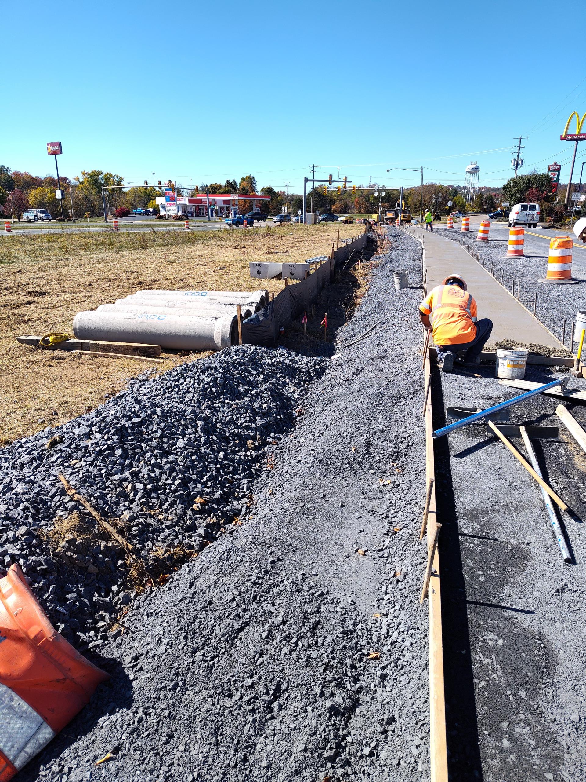 First Segment of Sidewalk for Verona Pedestrian Project